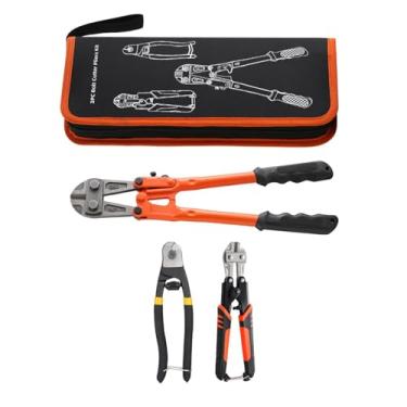 Imagem de Gralara Conjunto de 3 Alicates Cortadores de Parafusos, Cortadores de Parafusos de 14", Cabos Ergonômicos com Estojo de Transporte, Alicate de Cabo de aç