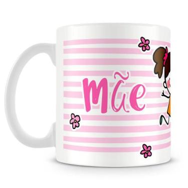 Imagem de Caneca Personalizada Mãe Te Amo Desse Tamanhão - Menina, Porcelana Bri