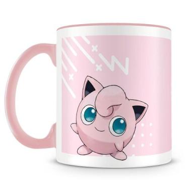 Imagem de Caneca de Porcelana Pokémon Jigglypuff com Alça Rosa - Mod.2 - Amo Can