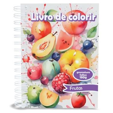 Imagem de Livro de colorir Frutas, A5, gramatura 180g, 50 desenhos, capa dura