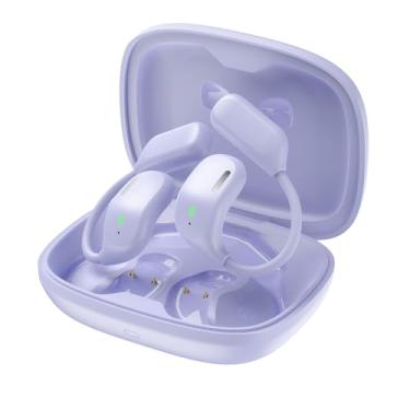 Imagem de Jiawu Fones de Ouvido Com Tradução AI, Fones de Ouvido Em Tempo Real para Mais de 130 Idiomas, Bateria de Longa Duração, Chamadas Nítidas Sem Fio Com Tela Sensível Ao Toque para (Roxo)
