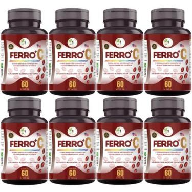 Imagem de KIT C/8 Ferro Vitamina C Quelado Premium 60 Cáps - Fits Life