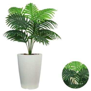 Imagem de Palmeira Planta Artificial Com Vaso Liso Polietileno Casa - PlantaImpo