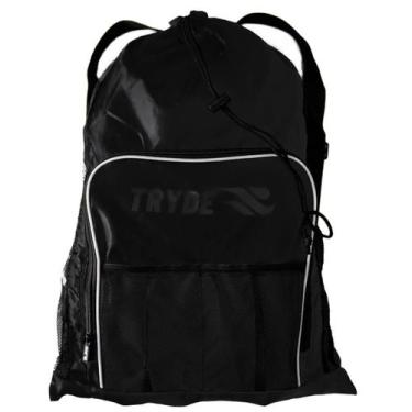 Imagem de Mochila sacola mesh preta 40L Tryde Transporte Molhados natacao academ