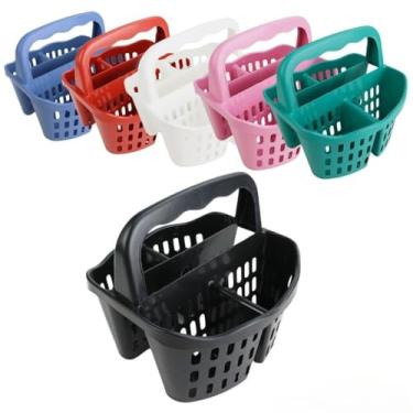 Imagem de Porta Talheres Separador, Organizador Escorredor de Talheres com 4 Divisórias e Alça(COM TRÊS UNI. 1 PRETO 2 COLOR)