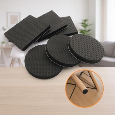 Imagem de 30 peças de almofadas antiderrapantes para móveis, pés de borracha para móveis protetores de piso de perna para pisos de madeira (3,5 cm, redondos, quadrados)