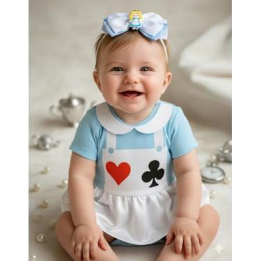 Imagem de Body Bebê mesversário Princesa Alice Meninas + Tiara laço (G)