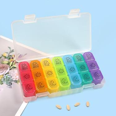 Imagem de Generic Organizador de comprimidos de 7 dias, 3 vezes ao dia, organizador de medicamentos, caixa organizadora de vitaminas, contém vitaminas, óleo de fígado de bacalhau, suplementos e medicamentos