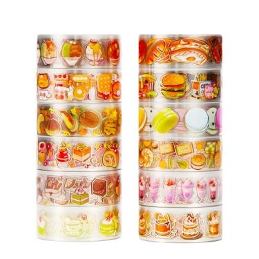 Imagem de Conjunto de adesivos Washi com estampa de flores douradas, estampas de animais coloridas, adesivos de bronzeamento decorativos para artes faça-você-mesmo, materiais de diário, scrapbook, cartão