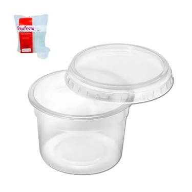 Imagem de Pote Redondo 250ml com Tampa - Freezer e Micro-ondas - (Ideal Para Bolo no Pote, Sobremesa e Caldo) (24)