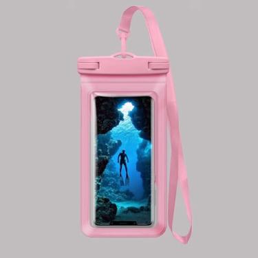 Imagem de Bolsa impermeável, com bolsa interna para cartão, capa grande à prova d'água, certificação IPX8 e bolsa seca para celular Lightweigt Essenciais para navio de cruzeiro de praia (rosa)