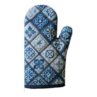 Imagem de Luvas Resistentes Ao Calor Para Cozinha, Adequadas Para Fornos, FogõEs E Churrasqueiras(Azulejo Português,Luva Avulsa)