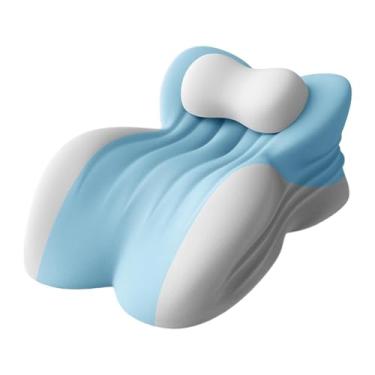 Imagem de YWJLQH Almofada de cunha ergonômica em espuma viscoelástica para descanso, presente para família e amigos, almofada de cama com capa removível para massagem, Cinza Azulado