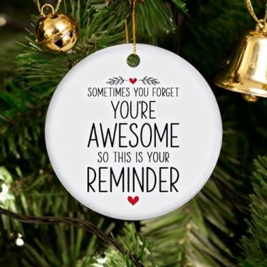 Imagem de 1 enfeite de cerâmica dupla face You're Awesome - presentes para mulheres e homens, presentes de ornamento para família, irmã e amiga, decoração de quintal interno e externo