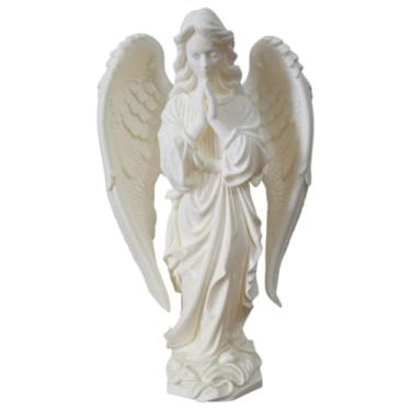 Imagem de Estátua Anjo Católico Decorativo em PLA Biodegradável, Escultura Religiosa Moderna 3D, Branca Estilo Contemporâneo, para Decoração