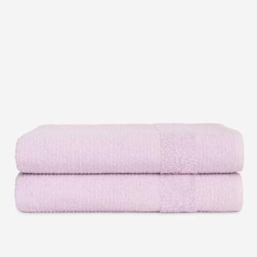Imagem de Kit 2 Toalhas de Banho Grandes e Macias 500g 100% Algodão 75x150cm – Toque Suave e Alta Absorção (2 UNID LILÁS)
