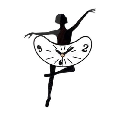 Imagem de Generic Relógio de parede de bailarina, ornamento decorativo moderno para decoração de casa, balé, dançarina, relógio pendurado para quarto, estúdio