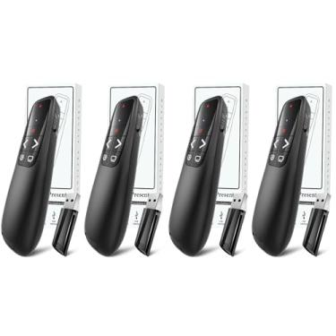 Imagem de (4 unidades) Controle remoto de apresentador sem fio, clique para laptop PowerPoint apresentações, clique de computador RF para apresentações remoto, apresentação de slides/smartboard/faculdade/sala