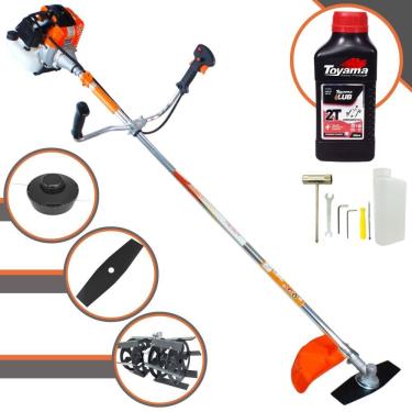 Imagem de Roçadeira Profissional Lateral Vulcan Vr430s À Gasolina 43cc 1,7hp 2t + Enxada Rotativa Duraline Tubo 28mm Eixo 8x9 Es