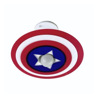 Imagem de Luminária Plafon Infantil Capitão América Herói Vingadores Quarto Teto