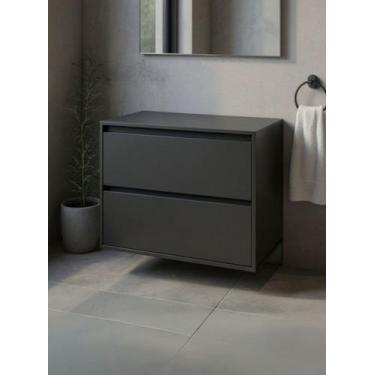 Imagem de Gabinete para Banheiro 80cm Mdf Grafite Dubai - On Móveis