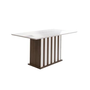 Imagem de Mesa de Jantar 6 Lugares Tampo com Vidro Osaka Amendoa Off-White
