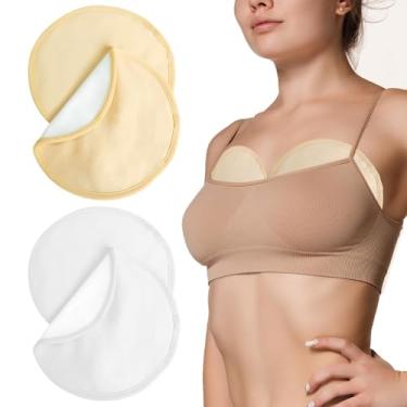 Imagem de 4 pacotes de óleo de rícino reutilizáveis para seios, algodão orgânico macio com design antivazamento, almofadas de seios para mulheres comprimir conforto relaxante (óleo não incluído)