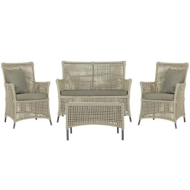 Imagem de Jogo Sofá E 2 Poltronas E Mesa Igapó Preta E8 Trama Original Rami