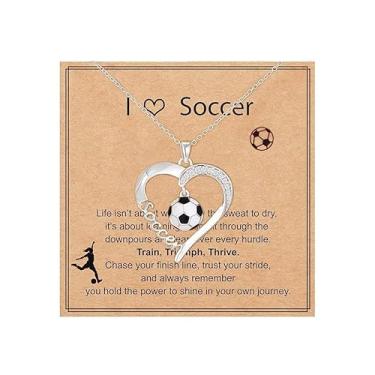 Imagem de Eioi & Lmnm Colar feminino de softbol/futebol/voleibol, acessórios esportivos, aniversário, Natal, joias para ela 45 + 5 cm, One Size, Aço inoxidável, Sem Pedra Preciosa