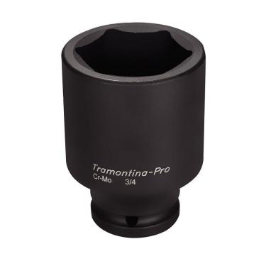 Imagem de Soquete Impacto Sextavado Longo Aço Cromo Molibdênio 50mm Encaixe 3-4pol Tramontina Pro Tramontina