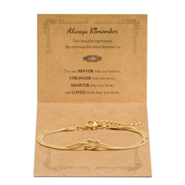 Imagem de Pulseiras combinando para casais, pulseira com nó de amor, promessa, alma gêmea, amizade, pulseiras para sempre, infinito, joias presentes para mulheres, adolescentes, ela, Small, Aço inoxidável, Sem