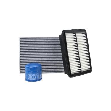 Imagem de Kefly Filtro de ar do motor 28113-F2000, filtro de óleo 26300-35505 e filtro de ar de cabine 97133-F2000, serve para Hyundai Elantra 2017-2020, Kia Forte 2019-2023, Forte5 2020-2023