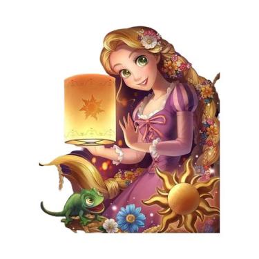 Imagem de Pintura Em Diamante Princesa De Cabelo Longo Dourado 5D DIY Mosaico Co