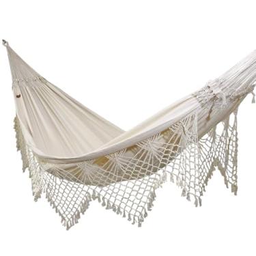 Imagem de Rede de Dormir e Descanso Safira Casal Extra Algodão (Bege - Fio Cru)