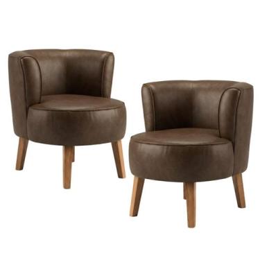 Imagem de Jogo 2 Poltronas Moderna Tecido Corano Para Sala de Espera Aconchegant