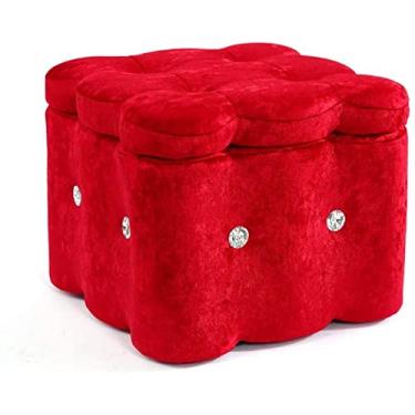 Imagem de SENNIAN Banqueta para pés caixas de armazenamento para pés otomano adultos banquinho moderno banquinho baixo pufes multifunções cadeira para sala de estar, quarto, decoração de casa, cadeira