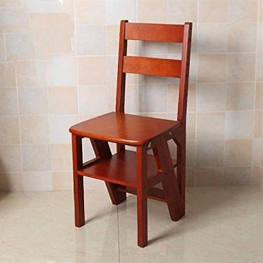 Imagem de Banqueta de madeira para adultos para uso doméstico, banco de escada, banco de elevação, banco de assento de cozinha, banco alto, banco de degrau/natural (marrom)