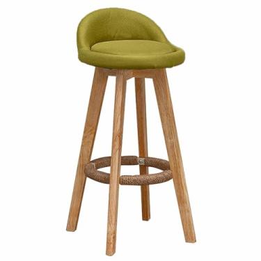 Imagem de LULUMAIC Maegan Banqueta de luxo com cadeiras giratórias traseiras acolchoadas de linho Talton