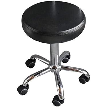 Imagem de BSNANCA Banqueta redonda com rodinhas para cadeira com rodinhas altura (cor: azul) (azul) (preto)