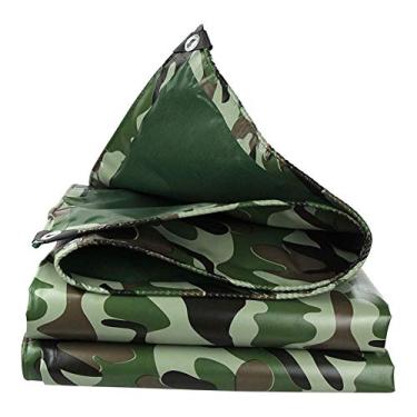 Imagem de OKUOKA Lona impermeável resistente proteção solar chuva e neve toalha de piscina ilhós de alumínio para móveis de jardim acampamento ao ar livre, 13 tamanhos (cor: verde, tamanho: 4,8 x 6,8 m)