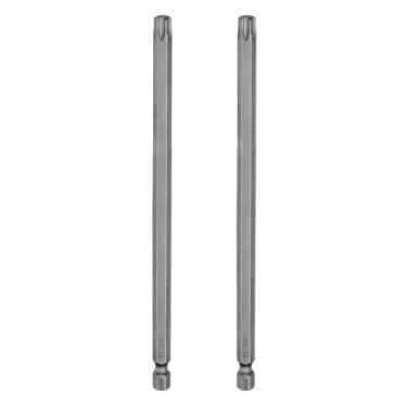 Imagem de HARFINGTON 2 peças T40 Torx cabeça chave de fenda 1/10.2 cm haste sextavada 150 mm de comprimento magnético sem furo ponta à prova de adulteração 6 pontos estrela chave de fenda S2 aço industrial