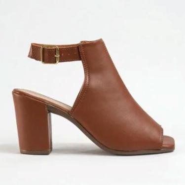Imagem de Sandalia Feminina Fechada Estilo Peep Toe Salto Gross-Feminino