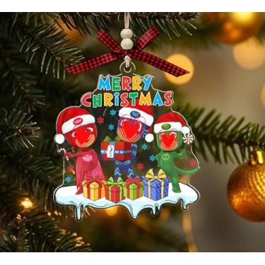Imagem de Enfeite de acrílico de Natal para crianças de super-herói - Decoração de pendurar árvore de Natal - Pijama de desenho animado de máscaras de presente para crianças - meninos - meninas - desenhos