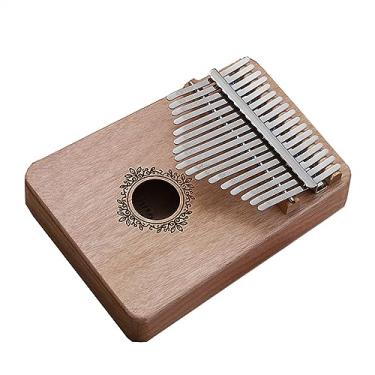 Imagem de Piano de polegar portátil 17 teclas instrumento kalimba mogno madeira dedo piano com martelo de afinação (cor: 03)
