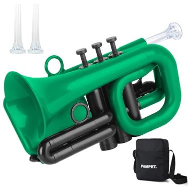 Imagem de PAMPET DOLPHIN Trompete de Bolso Plástico Bb Trompete Padrão para Estudante Iniciante Bb Trompetes Instrumento (Verde)