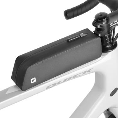 Imagem de Rhinowalk Bolsa para quadro de bicicleta TPU à prova d'água com alças e parafusos, bolsa rígida de armazenamento de bicicleta para bicicletas de estrada e corrida - preta