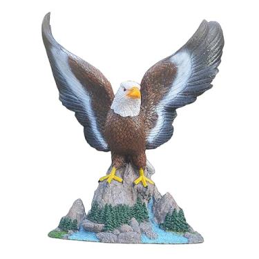 Imagem de WeiLaiKeQi Estátua de águia ornamento artificial colecionável exibição peça central decoração de mesa estatueta animal para sala de estudo de fazenda