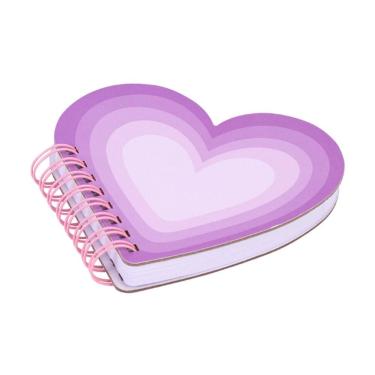 Imagem de Caderno Capa Dura Pautado Formato Coração S2 80 Folhas Brw Estampa 4