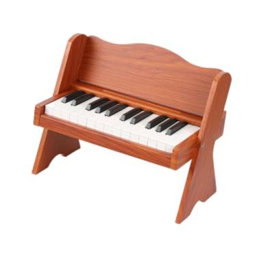 Imagem de KiBcsLic Piano Infantil com 25 Teclas - Brinquedo Educativo para Crianças - Instrumento Musical para Aprendizado Precoce - Mini Piano, Cor de Madeira Clara