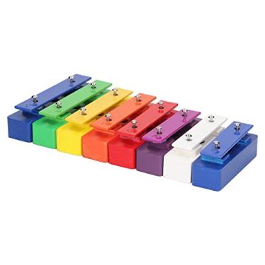Imagem de Generic Instrumento Educacional Colorido de Percussão Xilofone Com 8 Teclas de Metal para Crianças, Base de Madeira de Bétula Segura, Adequado para Aprendizagem Pré-escolar
